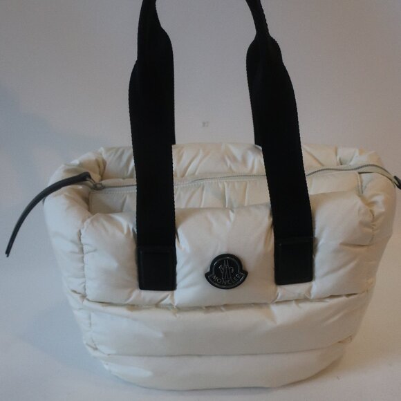 Women Moncler Caradoc White Padded Nylon Tote Bag - Picture 2 of 12
